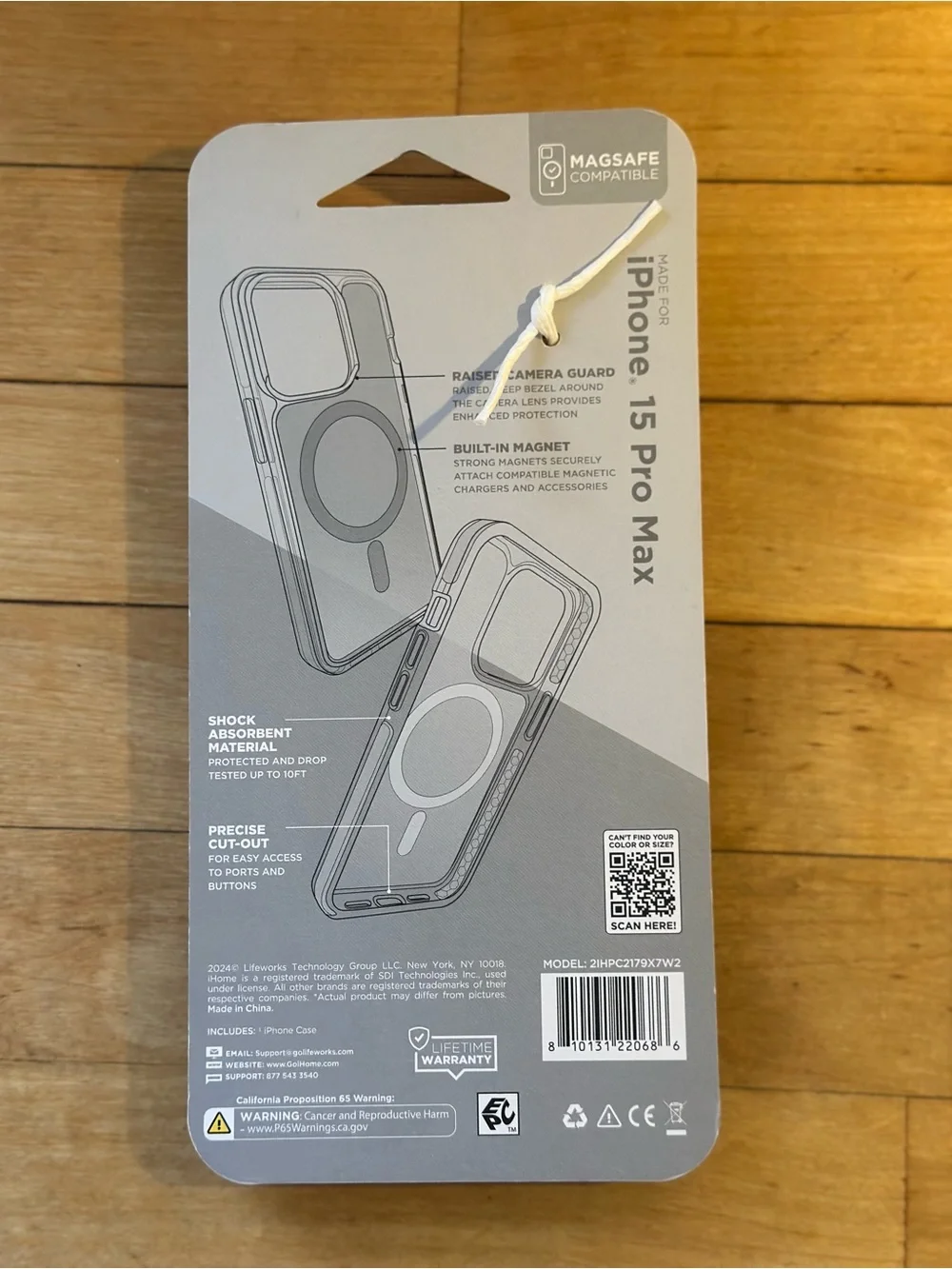 iHome White Velo Case for iPhone 15 Pro Max with MagSafe Ring